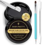 BORN PRETTY Solid Nail Tips Glue Gel Strong Nail Glue for Stick on Nails False Nail Glue Super Strong Nail Glue Nail Art Rhinestone Glue Gel