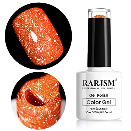 RARJSM Silver Glitter Gel Nail Polish Sparkle Nail Gel Varnish Requires Drying Under UV LED Lamp for Women Spring Summer Nail UV Beauty Art Desig