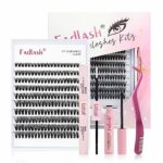 Individual Cluster Lashes Sets Extensions 200Pcs 40D 0.07 D Curl 8-16mm Mixed Trays Individual Eyelashes DIY Multiple Shapes Eyelash Extensions C