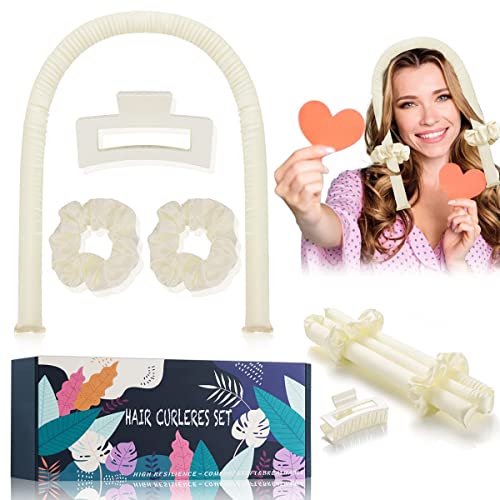 High Resilience Sponge Heatless Curling Rod Headband, Women Curls, Soft and Comfortable Sleep Silk No Heat Curls Ribbon, Adjustable Wave Iron Kit
