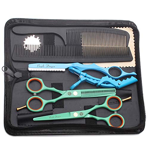 Purple Dragon Purple Hairdressing Scissors Set 5.5 Inch Hair Cutting & Thinning Scissors Kit for Men Women Kids Home Salon Barber