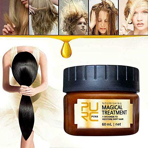 Glamza Pure Magical Hair Mask 60ml Keratin Argan Hair Treatment 5 Seconds Mask Root Repair Nourishing