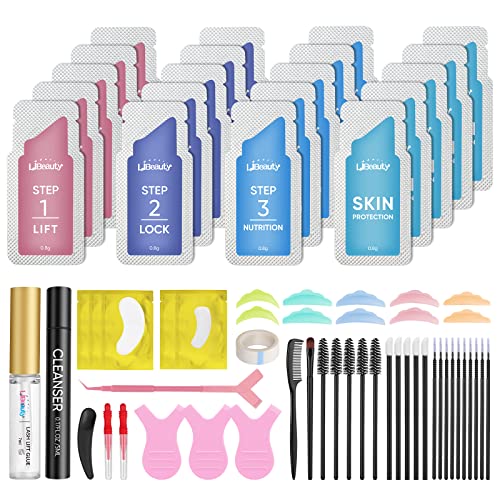 Libeauty Lash Lift and Brow Lamination 2 in 1 Kit, Eyelash Perm Sachet Disposable Professional Quality Quick Lash Lifting, Semi-Permanent Curling