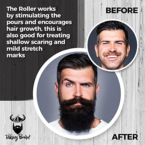 Viking Beard™ Beard Roller | 2x Rollers | 540 0.5MM Titanium Needles | Men, Beard Growth Roller, Beard Roller For Growth For Men, Derma Roller 0.
