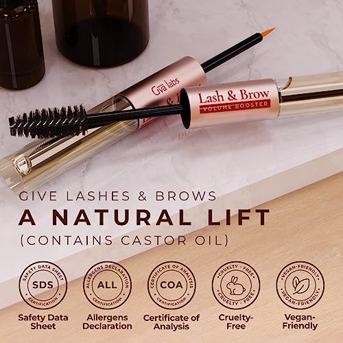 Gya Labs Lash and Brow Oil - 100% Castor Oil for Eyelashes and Eyebrows - Natural Castor Oil Eyelash Serum For Fuller-looking Lashes - Caster Oil