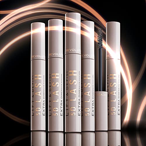 Makeup Revolution, 5D Lash, Mascara, Black, 14 ml (Pack of 1)