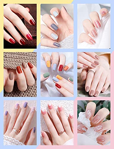 Btiztlla Gel Nail Polish Kit with 120W LED Light, 12 Colors White Nude Glitter Gel Nail Polish Set, UV LED Nail Lamp, No Wipe Base Top Coat, Mani