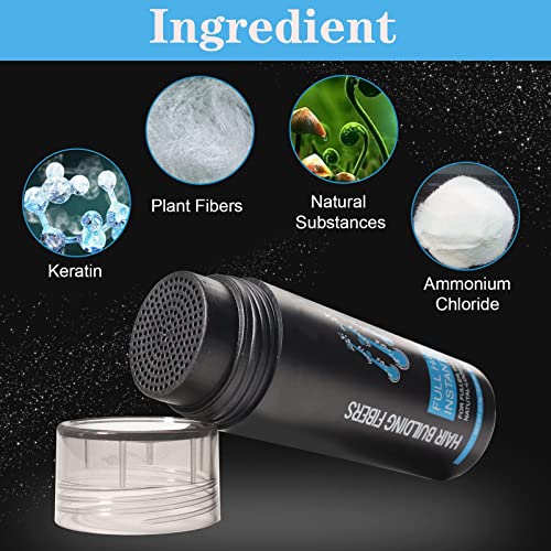 Hair Building Fibers, Professional Quality Fibre Hair Powder Spray Hair Fibres Dark Brown Hair Loss Concealer for Men and Women for Bald Spots &