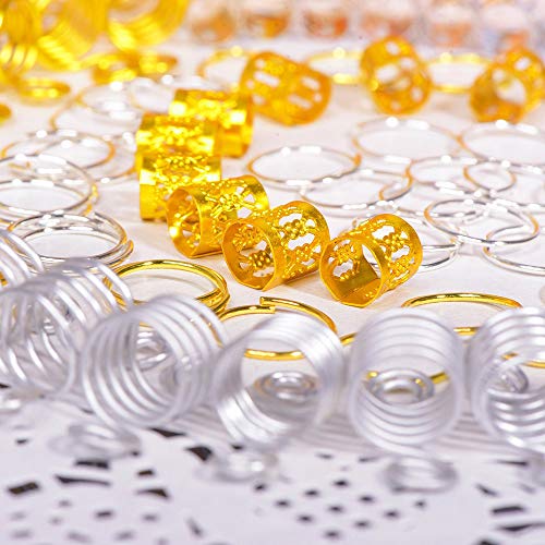 Homo Trends 90 Pcs Hair Jewelry Rings Clips Aluminum Dreadlocks Adjustable Metal Hair Bread Cuff for Braids Hair Accessories