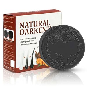 1PCS Natural Hair Growth Shampoo Bar, Polygonum Multiflorum Solid Soap for Oily Hair, Beard Care, Anti-Dandruff, Grey Hair Cover Treated Dry Dama