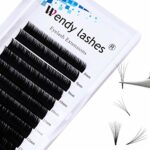 Easy Fan Lashes, D Curl 0.05mm 8-14mm Mixed Easy Fan Russian Lashes 2D 3D 5D Eyelash Extensions Self Fanning Lashes Easy Fan Volume Lashes Indivi