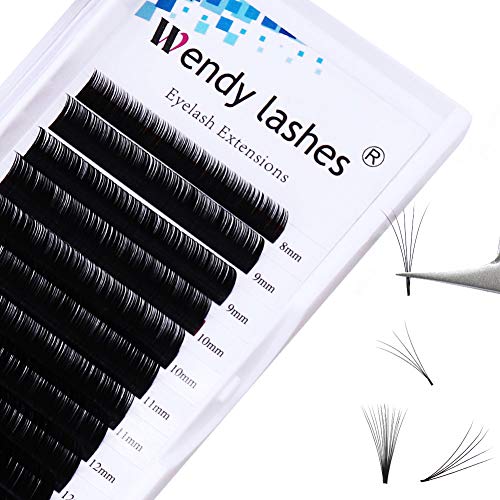 Easy Fan Lashes, D Curl 0.05mm 8-14mm Mixed Easy Fan Russian Lashes 2D 3D 5D Eyelash Extensions Self Fanning Lashes Easy Fan Volume Lashes Indivi