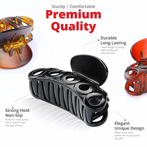 Hair Clips for Thick Hair, 3.6" Hair Claw Clips Strong Hold Hair Clips for Women Thick Thin Hair 3PCS (Matte)