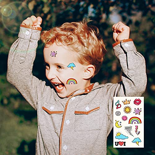 Metker 90 sheets (1000 patterns) kids waterproof Temporary Tattoos, children's temporary tattoo toys,suitable for birthday parties,group activiti