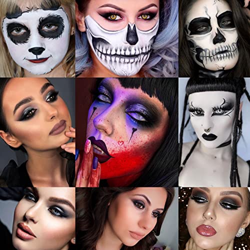 DE’LANCI PANDA Black Smokey Eyeshadow Palette Makeup,9 Colors Black Silver Gray White Eyeshadow Makeup Palette,Highly Pigmented Gothic Makeup Mat