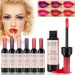 Wine Lip Tint Set, 6 Colors Wine Bottle Lipstick Set, Stain Long Lasting Waterproof Non-Stick Liquid Matte Wine Lip Gloss Set for Girls & Women