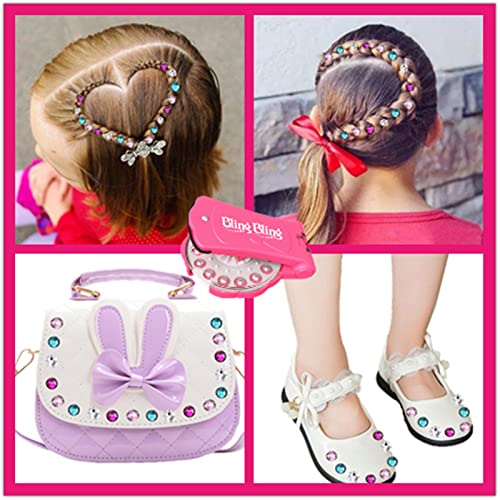 Audasi 300 Rhinestones Shining Hair Diamonds Bit for Hair Bedazzler Kit with 300 Bling Bling Hair Gems Hair Styling Tool Hair Gem Stamper Beauty