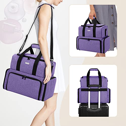 BAFASO Double Layer Nail Polish Organizer Holds 80 Bottles (15ml - 0.5 fl.oz) and a UV Nail Lamp, Nail Polish Case with 2 Removable Pouches and M