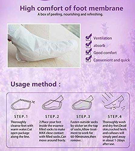 BOMPOW Foot Peel Mask, Exfoliating Socks Foot Mask, Peel Off Dry Dead Cracked Hard Skin in 3-7 Days, Lavender Scented Exfoliating Foot Socks, 2 P