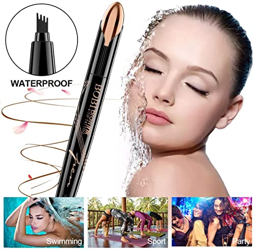 Eyebrow Pencil - Tattoo Eyebrow Pen with Fork Tip Long-lasting Waterproof Microblading Eyebrow Pen and Smudgeproof Brow Pen for Naturally Defined