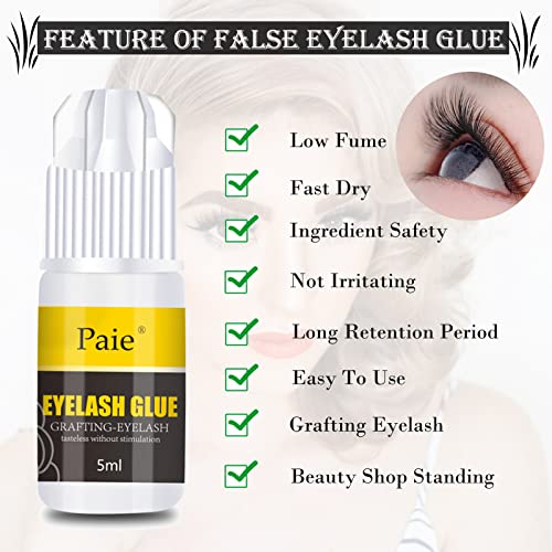 Eyelash Extension Glue 5ML Strong Black Individual Lash Glue 2-3Sec Quick Drying Professional Lash Extension Glue for Sensitive, Retention Long L