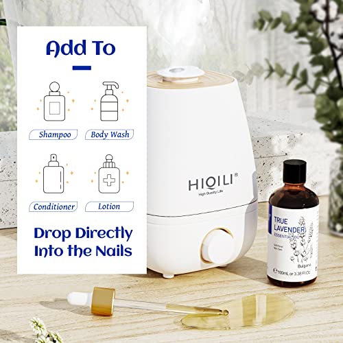 HIQILI Lavender Essential Oils for Sleep 100ml, 100% Pure Undiluted Premium Therapeutic Grade Oil for Aromatherapy Diffuser, Skin Care, Massage,