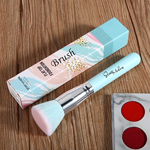 Foundation Brush Glamour Gaze Flat Top Kabuki Powder Brush Premium Synthetic Full Coverage Makeup Brush for foundation liquid Cream Buffer Blendi