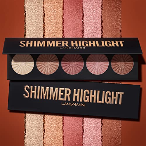 Highlighter Powder Palette, Makeup Palette Facial Bronzers Illuminator Palette Highlighter Baked Waterproof Long Lasting Brilliant Lighten Skin C