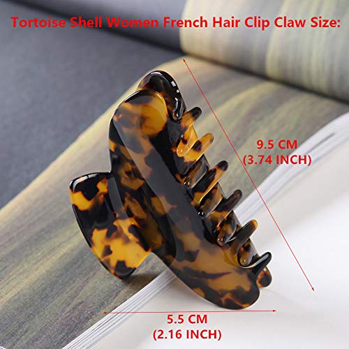 Big Hair Claw Clips Tortoise Shell Large Hair Claw Clips For Thick Hair,3.5 Inch Strong Hold Hair Jaw Clips Clamps For Women,2 Color Available(2