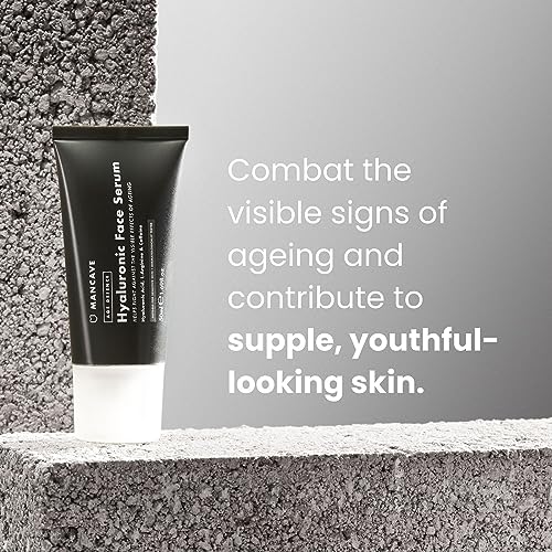 ManCave Hyaluronic Acid and Caffeine Anti-Aging Face Serum 50ml, Formulated to reduce the Appearance of Fatigue and Enhance Damaged Skin with Caf