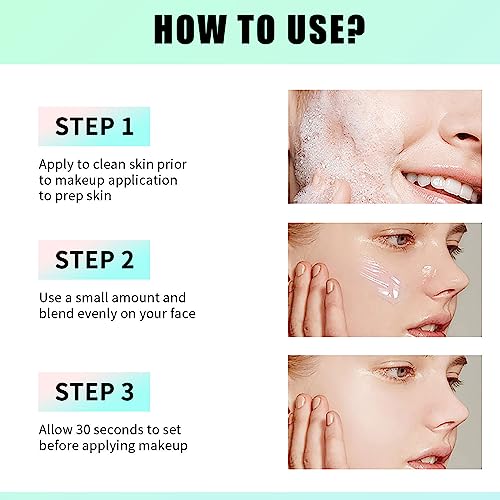 Power Grip Primer - Hydrating Face Primer - Green Gel Based Makeup Primer with Hyaluronic Acid - Pore Minimizer Smoothing Long Lasting Make Up -