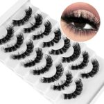 Leipple False Eyelashes 8 Pairs - Professional Reusable 8D Mink Lashes - Natural Waterproof Thick Fluffy Fake Eyelashes Faux Mink Eyelashes (QZ-0