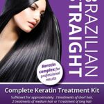 SALON QUALITY KERATIN WITH PROFESSIONAL RESULTS. Brazilian Straight, Purple Treatment Kit, 1-3 APPLICATIONS, Hair Straightening/Blow Dry/Smoothin