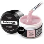 Sincero Salon Nude Cover Solid Builder Gel for Nails - Hard Gel Builder for Extension - Nail Strengthener - LED UV Builder Gel for Nails - Nail R