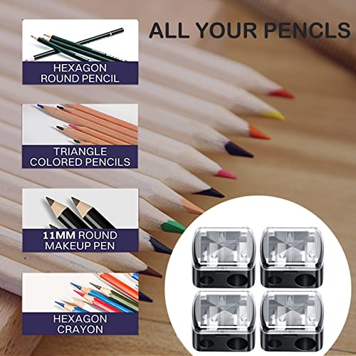 Eyeliner Sharpener,4pcs Beauty Pencil Sharpener,Pencil Sharpeners,Makeup Sharpener,Sharpener,2 Holes Pencil Sharpeners,for Pencil Crayon Eyebrow