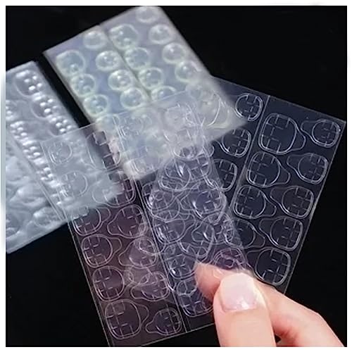AWAVM Waterproof Breathable Jelly Double Sided Adhesive Tabs Nail Glue Sticker False Nail Tips for DIY Manicure Nail Art Decoration(240 Pack)