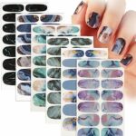 6 Sheets Marble Full Wraps Nail Stickers Nail Polish Sticker Marble Wraps Self-Adhesive Waterproof Nail Art Decals Manicure Nail Tips DIY Nail De
