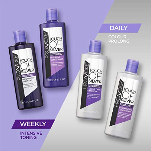 PROVOKE Touch Of Silver Colour Care Shampoo 200ml, Daily Colour Protect Shampoo, Prolongs Colour & Adds Shine