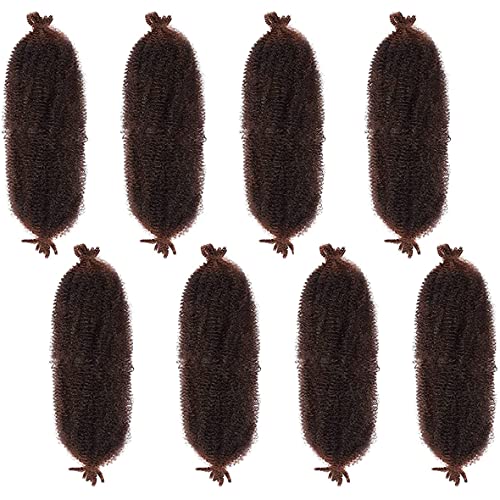 Leeven 16 Inch Pre Separated Springy Twist Hair for Afro Marley Locs 8 Packs Pre-Fluffed Popping Spring Twist Crochet Hair for Distressed Locs Af