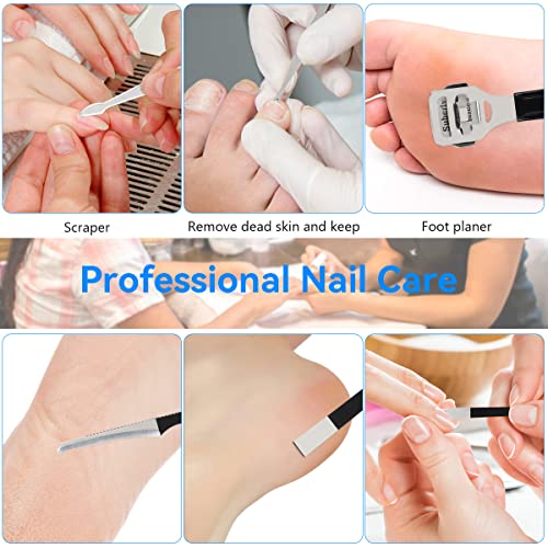 Aceshop Toenail Clippers Set, 15 Pcs Podiatrist Toenail Clippers Professional Toenail Clipper for Ingrown Thick Nails Heavy Duty Stainless Steel