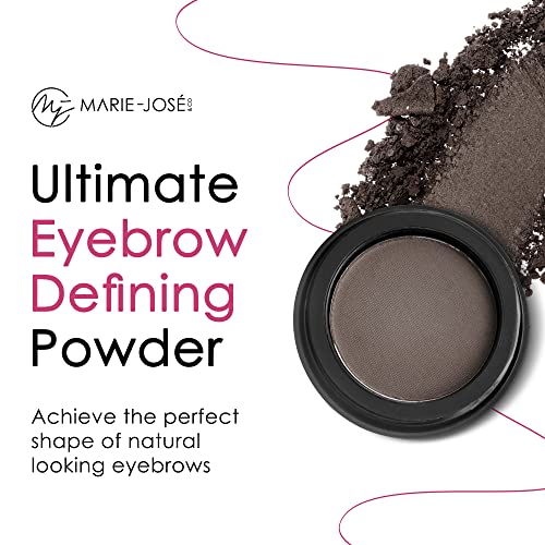 Marie-José & Co Dark Brown Eyebrow Powder, Compact Eyebrow Kit for Women, Easy to Apply Eyebrow Makeup, Eyebrow Cake Powder with A Soft Finish fo
