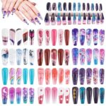 288pcs False Nails Long Coffin Ballerina Colorful Press on Nails Glossy Fake Nails Stick on Nails for Women…