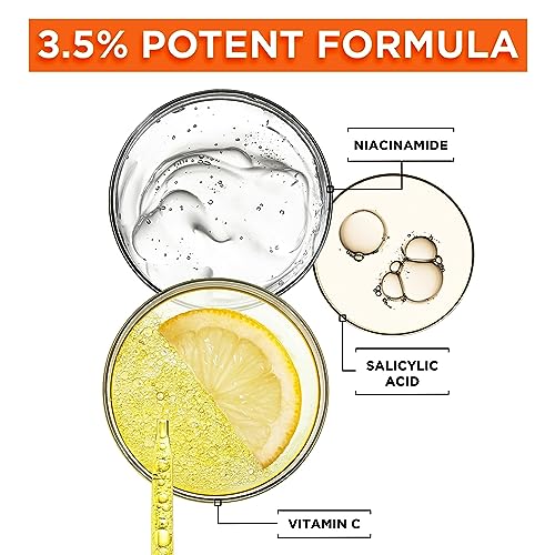 Garnier Vitamin C Serum for Face, Anti-Dark Spots & Brightening Serum, 3.5% Vitamin C, Niacinamide, Salicylic Acid & Lemon Extract, Brightening S