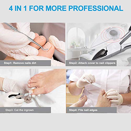 4PCS Toe Nail Clipper for Ingrown or Thick Toenails,Toenails Trimmer and Professional Podiatrist Toenail Nipper for Seniors with Surgical Stainle