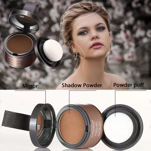 Instantly Hairline Shadow,Hairline Powder,Root Touch Up Quick Cover Brown Hair Root Concealer for Hairline,Shadow,Eyebrows, Beard,Waterproof,Lith