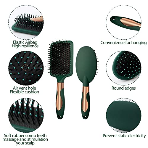 Hair Brush Set Anti Static Massage Oval Comb Round Hair Brush Vent Hair Brush Detangling Brush Paddle Brush for Women Men