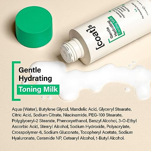 Coats Gentle Hydrating Toning Milk - Skin Toner for Face. Ceramides + Hyaluronic Acid. Vitamin E + Vitamin C. Hydrating Facial Toner. Combination