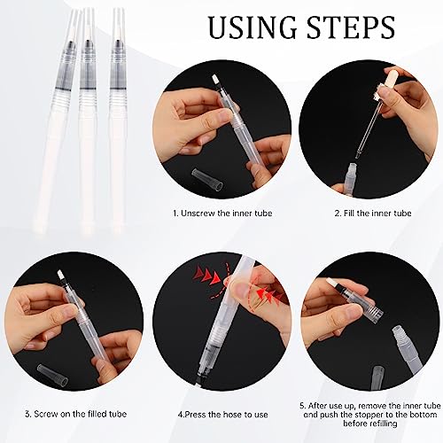 Refillable Nail Oil Pen Pack, 3Pcs Cuticle Oil Pen, Reusable Empty Pinch Press Pen Portable Sub-Bottling Pen to Oil, Liquid Foundation, Cosmetics