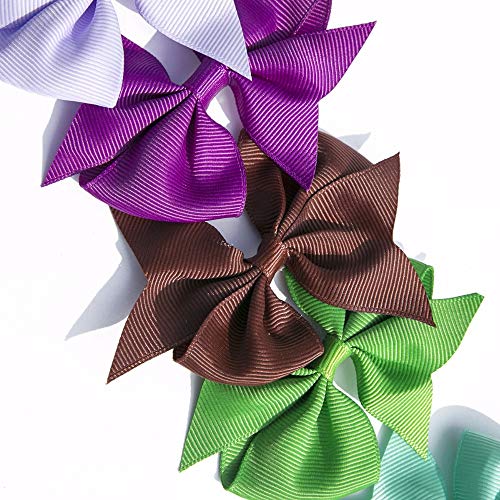 JOYOYO 40 Pcs Hair Bows for Girls Hair Clips Medium Size 3.5 Inch Grosgrain Ribbon Craft Toddler Pinwheel Bows In Pairs