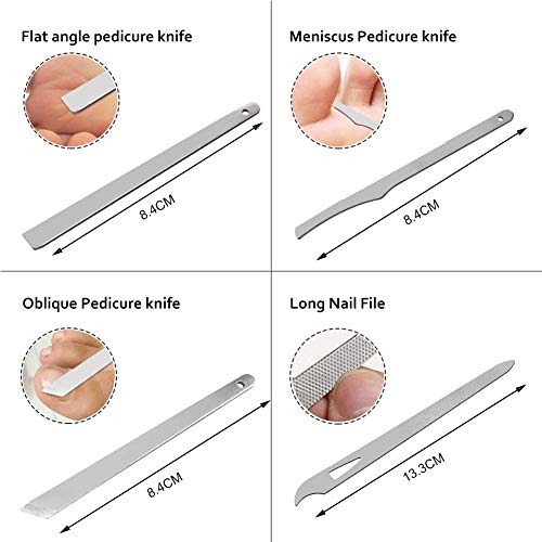 Queta Manicure Set 19 PCS Professional Nail Clippers Kit Pedicure Care Tools-Stainless Steel Grooming Tools With PU Leather Case for Travel & Hom